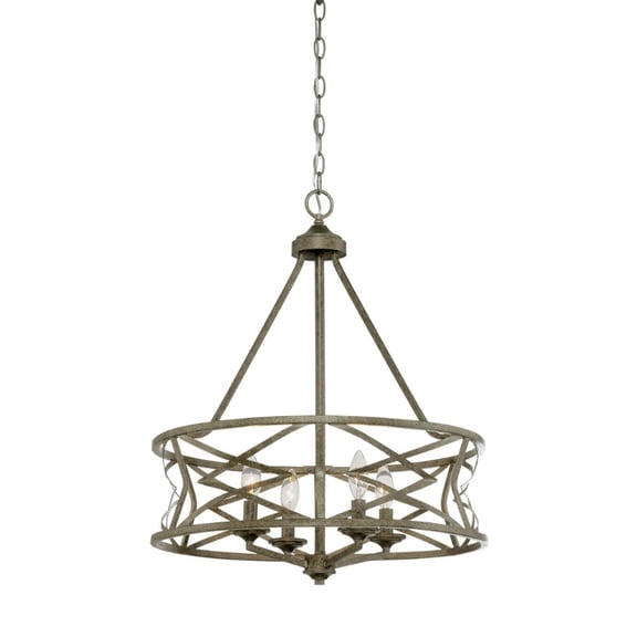 2174-AS Millennium Lighting Lakewood - 4 Light Chandelier-26 Inches Tall and 21 Inches Wide-Antique Silver Finish -Traditional Installation