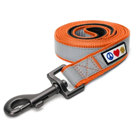 UPC: 0735255514209 | Pawtitas 6 FT Reflective Dog Leash Padded Handle – Orange Leash for Small Dogs and Puppies.