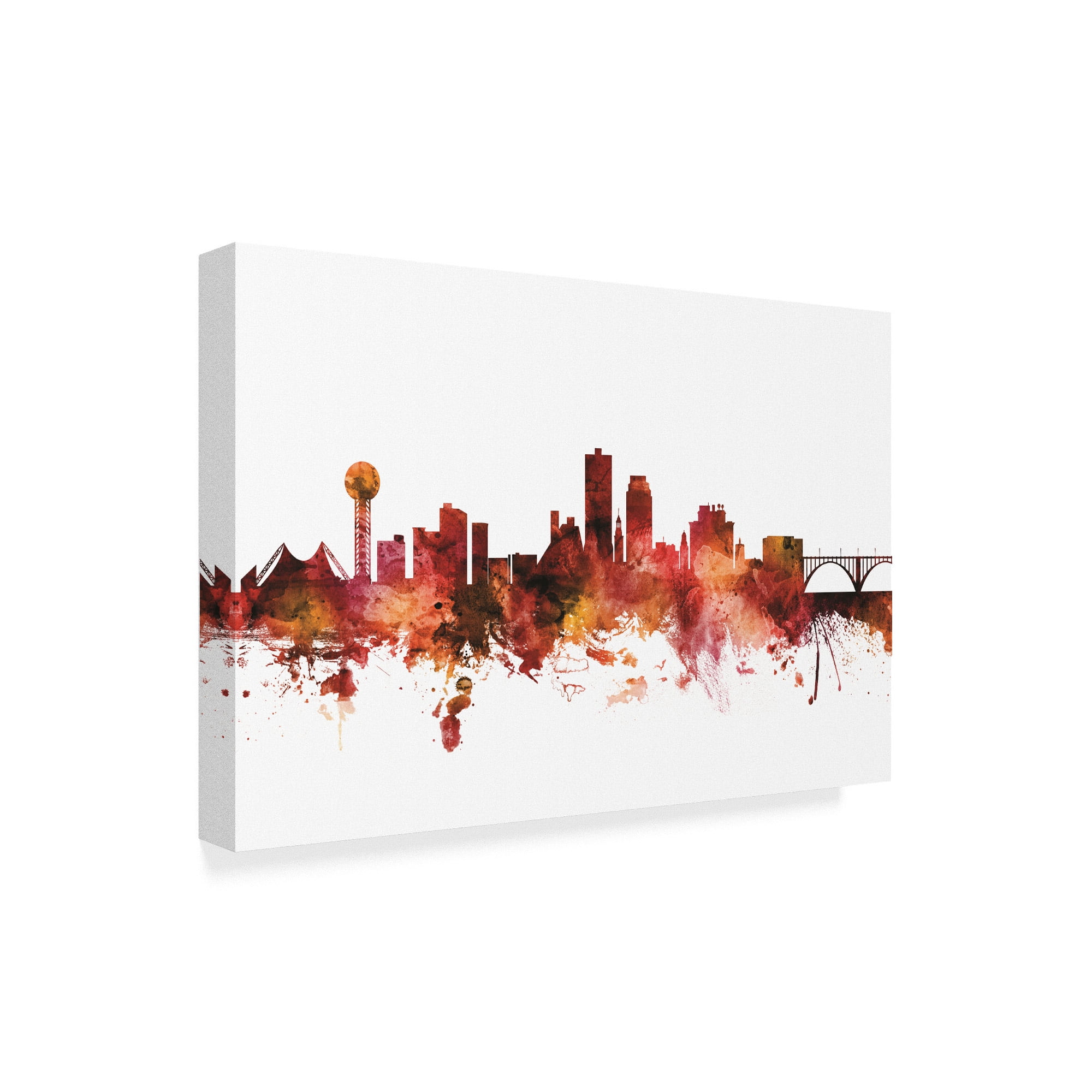 Trademark Fine Art 'Knoxville Tennessee Skyline Red' Canvas Art by Michael Tompsett