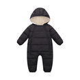 thumbnail image 2 of Fozruso Winter Baby Boys Girls Fleece Lined Thickened Romper Jumpsuit With Hood Infant Toddler Outfit Warm Soft Playwear Boys Rompers Sizes 0-3 Months, 2 of 6
