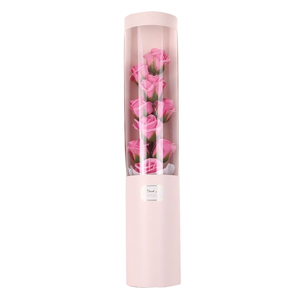 Uuowzo Soap Bouquet Soap Flower Gift Box Bucket Valentine's Day Gift Eternal Flower Rose Valentine's Day Gift Self-love Gifts, Pink