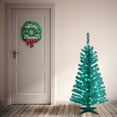 thumbnail image 2 of National Tree Company Pre-Lit Artificial Christmas Tree, Turquoise Tinsel, Clear Lights, Includes Stand, 4 Feet, 2 of 4