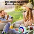 thumbnail image 4 of BONAOK Mini Karaoke Machine for Kids, Portable Bluetooth Karaoke Speaker with 2 Wilreless Microphones and Led Lights for Home Party, Birthday Gifts for Boys/Girls(Blue), 4 of 7