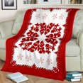 thumbnail image 3 of Premium Hawaiian Throw Blanket – Red Hibiscus Design, Soft & Lightweight for Sofa, Bed, Car, Office, Travel, All-Season Gift, 3 of 7