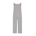 thumbnail image 5 of Fancifize Women Overalls Romper Casual Loose Fit Jumpsuit Adjustable Straps Sleeveless Linen long Pants Festival Street Style with Pocket XXL,Gray, 5 of 6