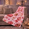 thumbnail image 5 of Heart Gift Boxes With Roses And decorative motif, Soft Flannel Blanket with Romantic decorative motif Collage Print, Housewarming Gift and Home Decor for Bedroom and Living Room, 5 of 7