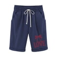 thumbnail image 1 of Pantalones Cortos de Verano para las Mujeres de Cintura Alta Estampado Elástico Cordón de Cintura, Casual Bolsillos Pantalones de Pijama, 1 of 5
