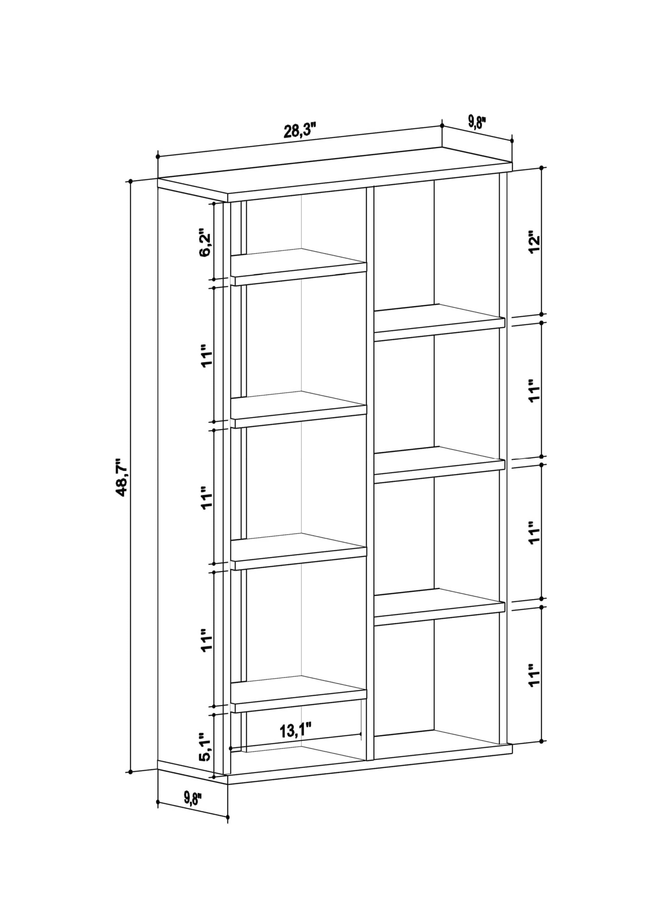 Ada Home Decor Keota Multiple Tier Open Shelf Modern Bookcase, Oak