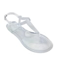thumbnail image 3 of Womens Sandals Jelly Shoes Thong Flip Flops Flat for Ladies Slides T-Strap Jellies Slippers with Adjustable Strap Buckle Summer Beach Dressy, 36, 3 of 5
