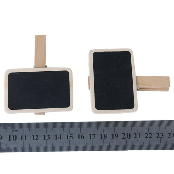 WHAMVOX 10pcs Mini Wooden Blackboard with Clip Ideal for Short Messages and Decor 6 x 4cm Black