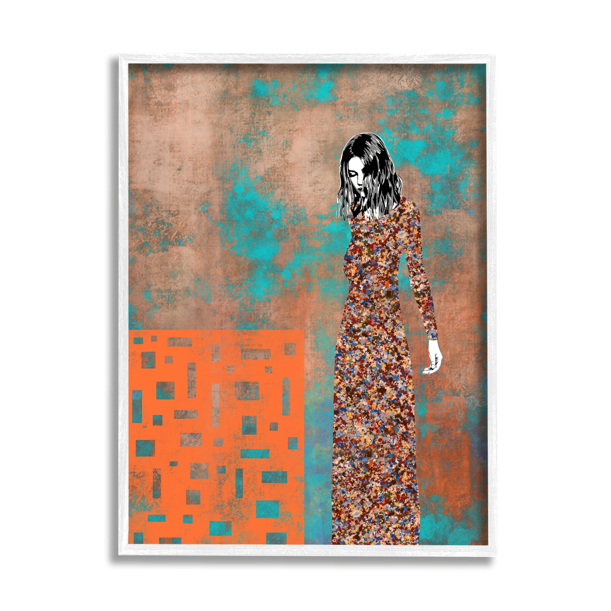 Stupell Industries Modern Female Portrait Abstract Collage Bold Shapes, 11 x 14,Design by Jose Cacho
