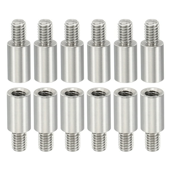 12pcs M4 Standoffs, M4 10 6mm Spacer Standoffs Steel Threaded Standoffs Screws 4mm ID 6mm OD Metric Male Female