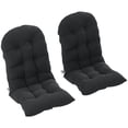 thumbnail image 2 of Outsunny Adirondack Chair Cushions Set of 2, Tufted High Back Patio Chair Cushions with Ties, Non-Slip Cushions for Adirondack Chairs, Black, 2 of 9