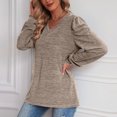 thumbnail image 4 of Moda mujer manga larga rayas cuello redondo Casual camiseta Tops blusa Fridja  bvmnju561, 4 of 5