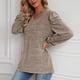 thumbnail image 4 of Moda mujer manga larga rayas cuello redondo Casual camiseta Tops blusa Fridja  bvmnju561, 4 of 5