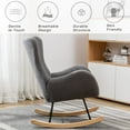 thumbnail image 6 of Ucloveria Small Rocking Accent Chair, Uplostered Glider Rocker Armchair for Baby Nursery, Comfy Side Chair for Living Room, Bedroom (Gray), 6 of 7