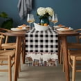 thumbnail image 2 of Farmhouse Table Runner - 72 Inch Long, Kitchen Dining Table Runner Dresser Scarves, American Country Star Barn Black Plaid Berry Farmhouse Decor for Coffee Tables Wedding Party Banquet, 2 of 8