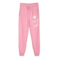 thumbnail image 2 of Makaor Jogger Pants for Women with Pockets Solid Baggy Fleece Lounge Pants with Elastic Waist Pink L, 2 of 4