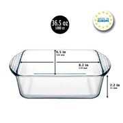 Pasabahce Glass Casserole Dish for Oven, Clear Baking Dish, Baking Tray, 36 oz
