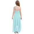 thumbnail image 2 of TTAO Girls High Low Dresses Kids One Shoulder Ruched Chiffon Wedding Bridesmaid Formal Flower Dress Light Blue 14, 2 of 7