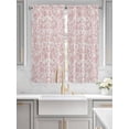 thumbnail image 4 of Bedroom Curtains 63 Inches length, Farmhouse Pink Window Treatment Curtain Drapes, Vintage Flower Leaf Botanical Plant Rod Pocket Curtain Panels for Living Room Kitchen, 42"x63", 2 Panels, 4 of 7