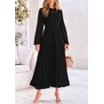 thumbnail image 4 of Vestido largo PRETTYGARDEN para mujer, elegante, con lunares suizos, negro, 4 of 9