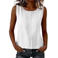 thumbnail image 6 of beishanbush Hot Sales Saving $10 Womens Tank Tops Women's Cotton Linen Tank Top,Crewneck Sleeveless Pleats Lightweight Casual Comfy Summer Under $10, 6 of 7