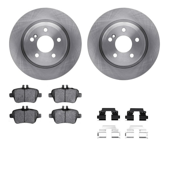 Dynamic Friction Company Rear Brake Rotors with 5000 Advanced Brake Pads includes Hardware 6512-63470