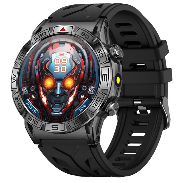 Mirar Reloj inteligente 1.43 pulgadas 466 * 466 Pantalla de alta claridad Deportes Salud al aire libre Monitor de sueño Reloj con linterna Funciones de brújula 1ATM Impermeable Larga resisten