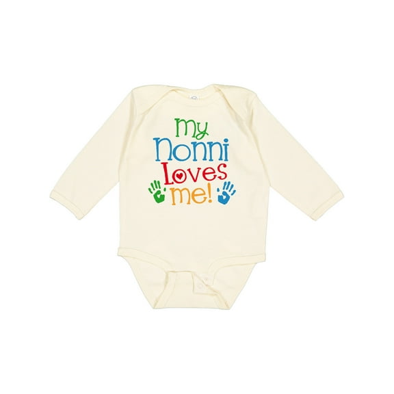 Inktastic My Nonni Loves Me Boys or Girls Long Sleeve Baby Bodysuit