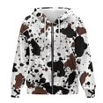 thumbnail image 5 of Yuyamidu Zip Up Sweatshirt Women Clothing Cow Print Hoodie Comfy Jacket Oversized Hoodies for Women Trendy Plus Size Oversized Sweatshirt with Pockets S, 5 of 8