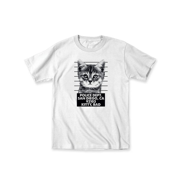 Instant Message Kitten Mugshot Funny Cats Cat Print Jail Prison Novelty Humor Mens T Shirt 