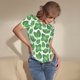 thumbnail image 3 of Balery Green Leaves Body de cuello redondo de manga corta para mujer Tops de manga corta Tops básicos-XX-Large, 3 of 7