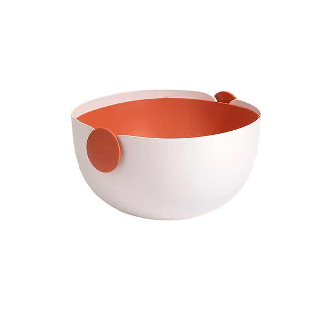 Yuarrent Escurridor de frutas, colador de de verduras de doble capa, colador de cocina para el hogar, contenedor con mango reutilizable Almacenamiento y organización del hogar Blanco Naranja Yuarrent HA065309-01B