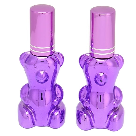 pcs perfume spray bottle bear shaped press on leak proof refillable empty bottle 12 ml purple