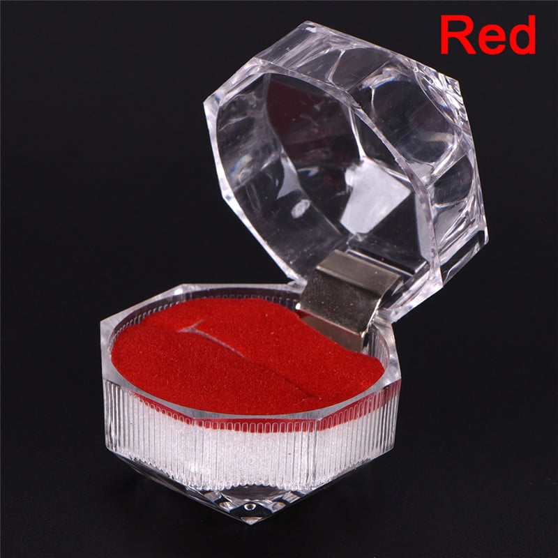 Clear Acrylic Jewelry Gift Box for Ring Holder Wedding Engagement Present D_hg 