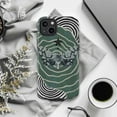 thumbnail image 6 of Gothic Moth Abstract Phone Case, Dark Green Wavy Lines & Stripe Art Phone Cover for iPhone 11 12 13 14 15 16 17 Pro Max Plus, 6 of 6