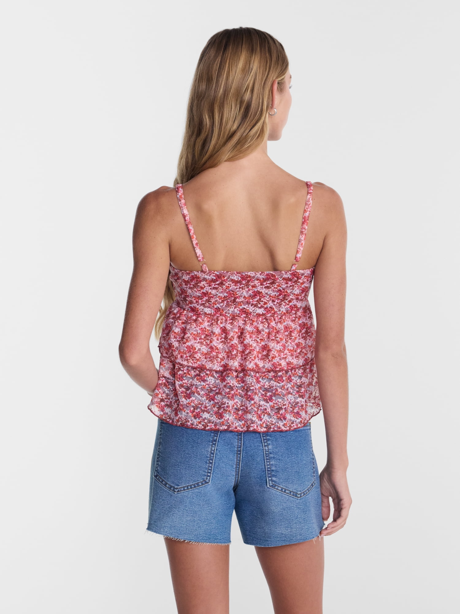 No Boundaries Layered Lace Tank Top, Women's XXS-XXL