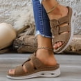 thumbnail image 4 of Dakaela Womens Fashion Orthotic Slides with Arch Support Orthopedic Platform Wedge Sandals Plantar Fasciitis Comfortable Walking Shoes Size 6-9, 4 of 9