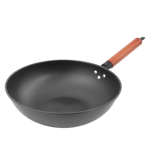 12-inch Cast Iron Wok Fry Pan PFOA-Free Nonstick Stir-Fry Pan