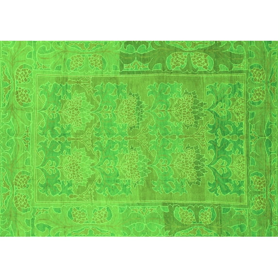 Ahgly Company Indoor Rectangle Abstract Green Modern Area Rugs, 5' x 8'