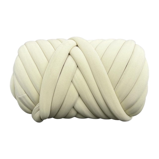 Chunky Yarn 62.3ft Lavable Jumbo Tubular Yarn Para Macrame Throw Pillow Cream Sunnimix hilo grueso
