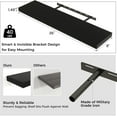 thumbnail image 4 of Floating Shelves for Wall, 2 Large Wall Mounted Shelves with Invisible Brackets, Long Wood Floating Wall Shelf Shelves for Living Room, Bedroom, Kitchen, Bathroom Decor (Black, 36" W x 8" D x 1.5" H), 4 of 14