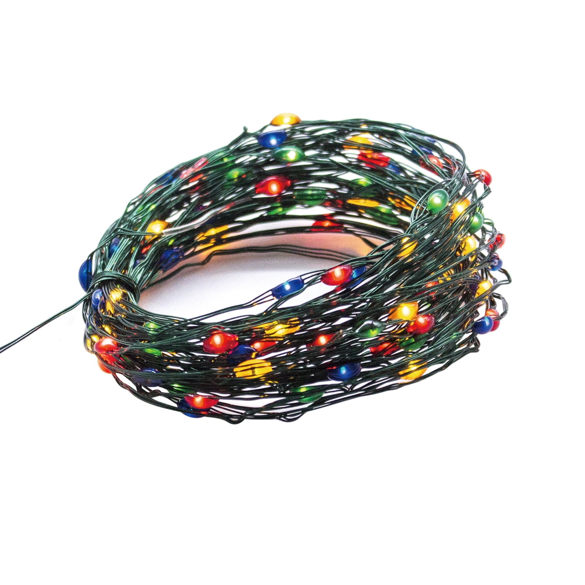 Indoor/Outdoor 100-Count Battery-Operated LED 8-Function Ultra Slim Wire Christmas String Lights, Multicolor, Green Wire, 33', by Holiday Time