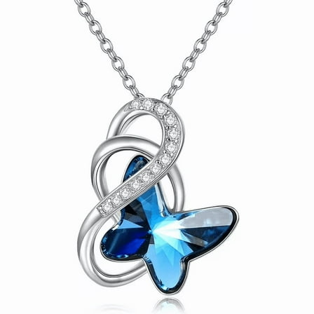 Mother Day Gifts for Women, Sterling Silver Butterfly Necklace Butterfly Pendant with Gemstone Jewelry Gifts for Women