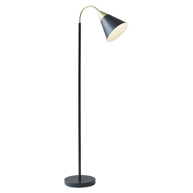 INK+IVY Beacon 60" Mid-Century Metal Floor Lamp in Matte Black/Gold