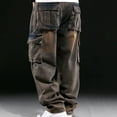 thumbnail image 6 of ZQUUVOU Mens Baggy Jeans Elastic Waisted Denim Pants with Drawstring Streetwear Brown, 6 of 6