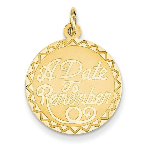 Beautiful 14K A DATE TO REMEMBER Disc Charm