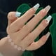 thumbnail image 2 of Paquete de 24 macarrones de sal marina, uñas transparentes con diamantes, uñas postizas largas, chips de decoración de uñas con forma de estrella y luna, 2 of 5
