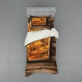 thumbnail image 2 of Ambesonne Fall Bedding Set 4 Pcs, View from Rustic Cottage, Queen, Orange Brown, 2 of 3